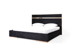 Modrest Cartier Queen Modern Black & Rose Gold Bed With Nightstands Model VGVCBD-A002-BLK-BED-2NS-SET-Q