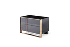 Nova Domus Cartier Eastern King Modern Black & Rose Gold Bed With Nightstands Model VGVCBD-A002-BLK-BED-2NS-SET-EK