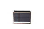 Nova Domus Cartier Eastern King Modern Black & Rose Gold Bed With Nightstands Model VGVCBD-A002-BLK-BED-2NS-SET-EK