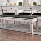 Furniture of America Georgia Antique White/Gray Transitional Bench Model CM3089BN