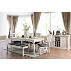 Furniture of America Georgia Antique White/Gray Transitional Bench Model CM3089BN