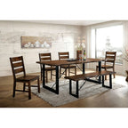 Furniture of America Dulce Walnut/Black Industrial Bench Model CM3604BN