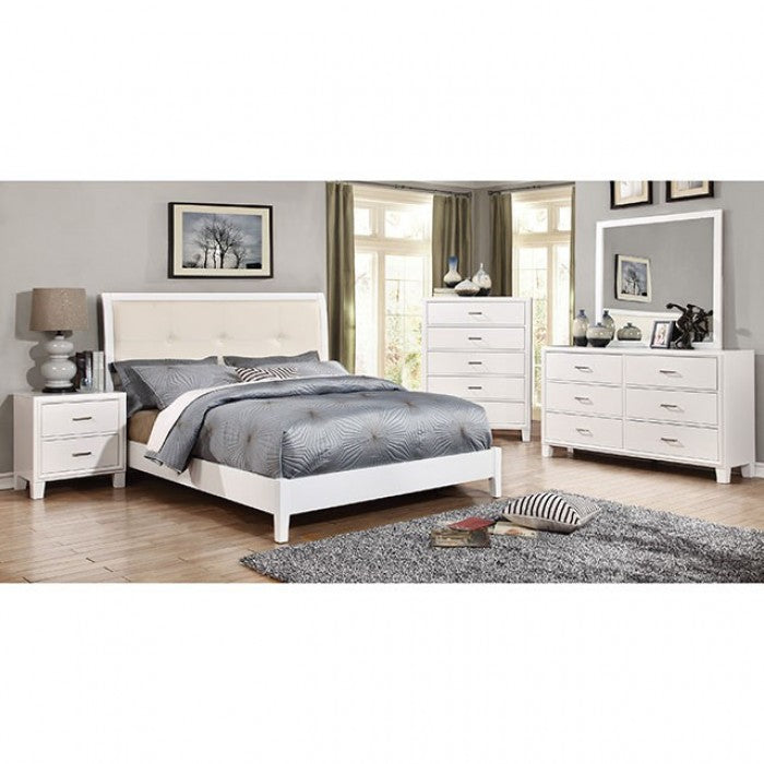 Miroir de style transitionnel Enrico White, modèle CM7068WH-M, de Furniture of America