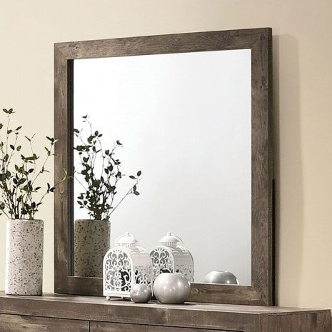 Miroir rustique Larissa, ton naturel, modèle CM7149M, de Furniture of America