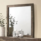 Miroir rustique Larissa, ton naturel, modèle CM7149M, de Furniture of America