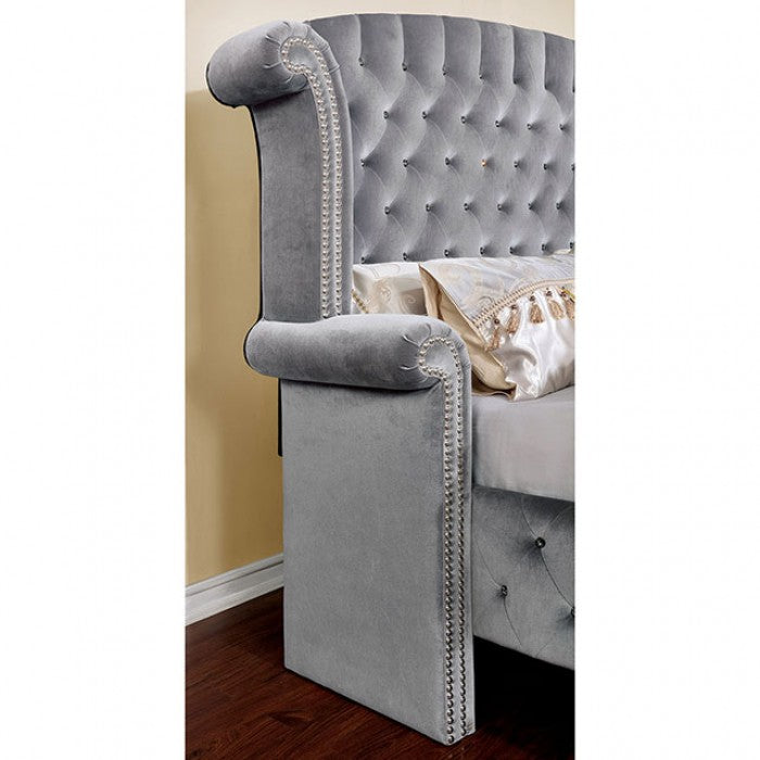 Commode glamour Alzir Gray de Furniture of America, modèle FM7150GY-C