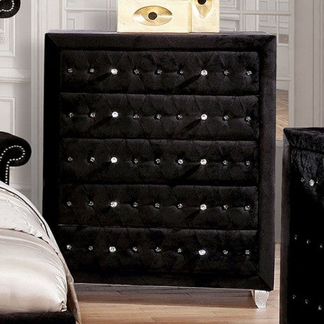 Commode Alzir Black Glam de Furniture of America, modèle FM7150BK-C