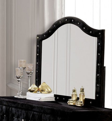 Miroir Alzir noir glamour de Furniture of America, modèle CM7150BK-M