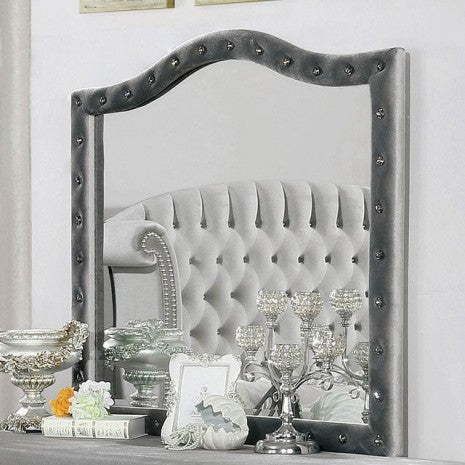 Miroir glamour gris Alzir de Furniture of America, modèle CM7150M