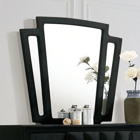 Miroir de style transitionnel Carissa noir de Furniture of America, modèle CM7164BK-M