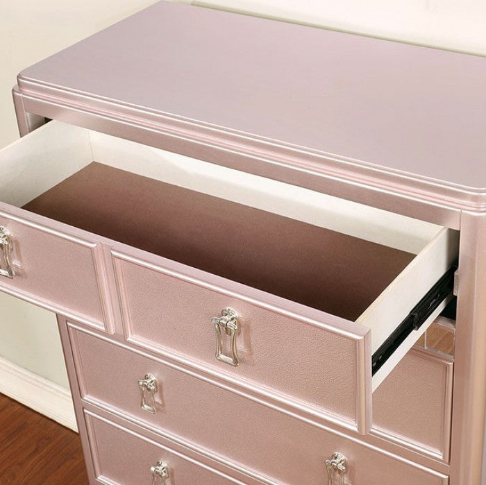 Commode contemporaine Avior Rose Gold, modèle CM7170RG-C de Furniture of America