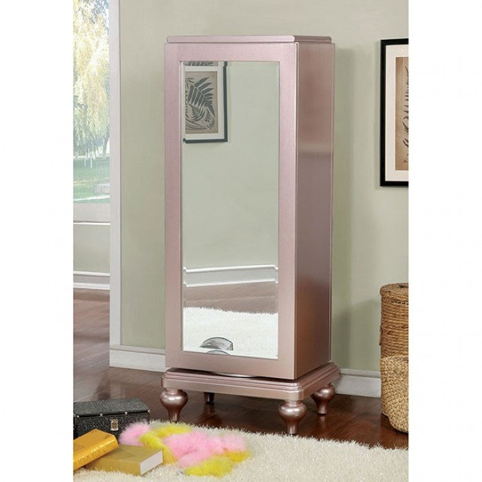 Commode pivotante contemporaine Avior en or rose, modèle CM7170RG-CS de Furniture of America