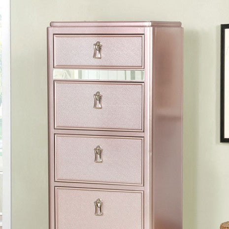 Commode pivotante contemporaine Avior en or rose, modèle CM7170RG-CS de Furniture of America