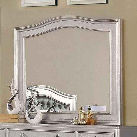 Miroir contemporain argenté Ariston de Furniture of America, modèle CM7171SV-M