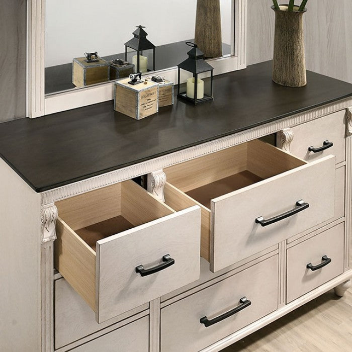 Furniture of America Agathon Antique White/Gray Transitional Dresser Model CM7182D