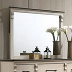 Miroir de style transitionnel Agathon blanc antique/gris, modèle CM7182M de Furniture of America