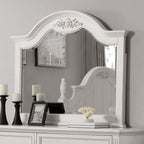 Miroir de style transitionnel Georgette blanc antique de Furniture of America, modèle CM7184M
