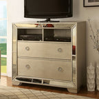 Meuble TV Loraine Champagne Glam de Furniture of America, modèle CM7195TV