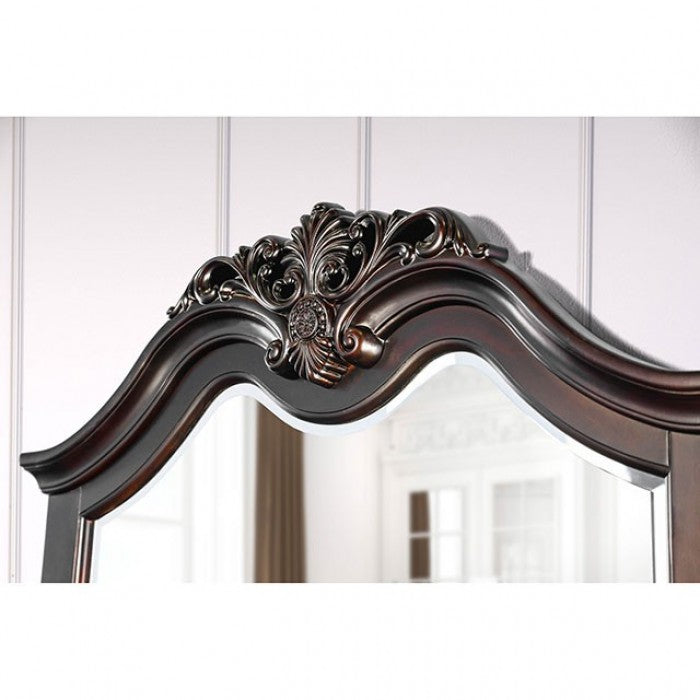 Miroir traditionnel en merisier Mandura, modèle CM7260M, de Furniture of America