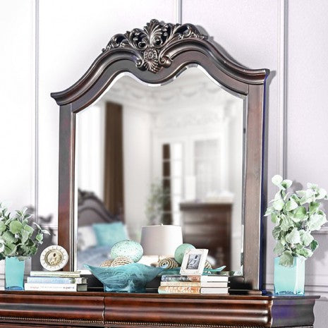 Miroir traditionnel en merisier Mandura, modèle CM7260M, de Furniture of America