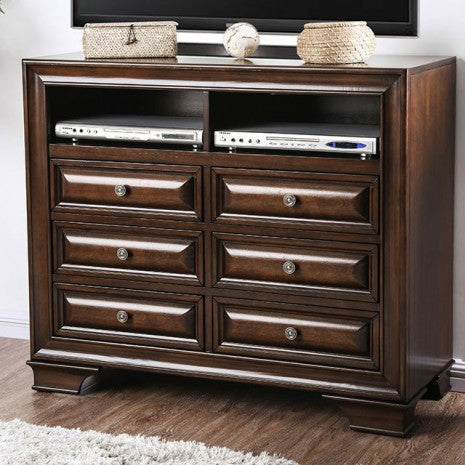 Meuble TV Brandt Brown Cherry Transitional de Furniture of America, modèle CM7302CH-TV