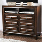 Meuble TV Brandt Brown Cherry Transitional de Furniture of America, modèle CM7302CH-TV