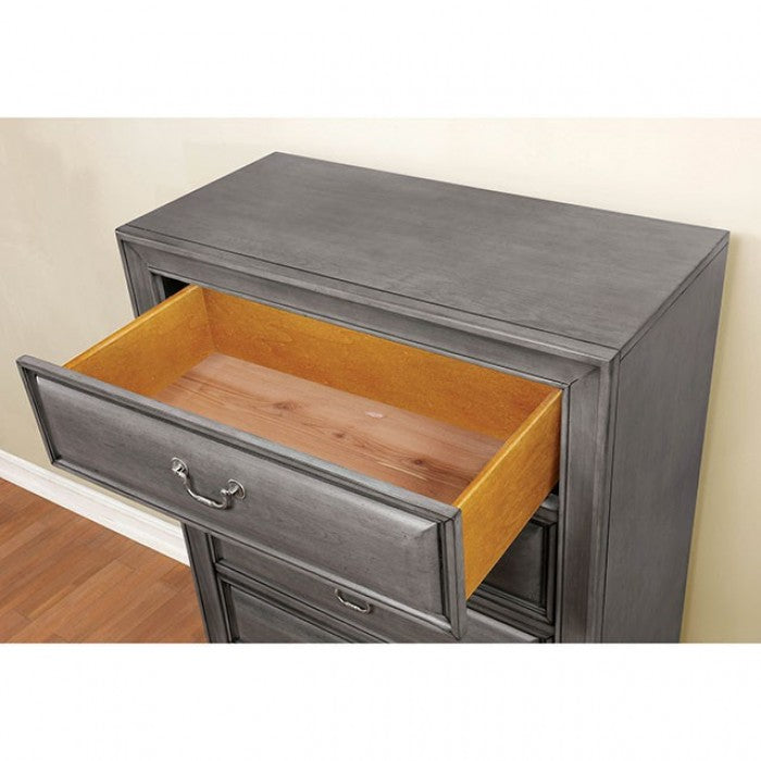 Commode transitionnelle Brandt Gray de Furniture of America, modèle CM7302GY-C