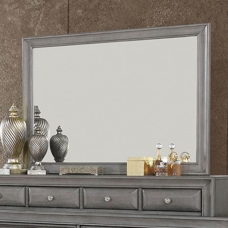 Miroir de style transitionnel Brandt Gray de Furniture of America, modèle CM7302GY-M