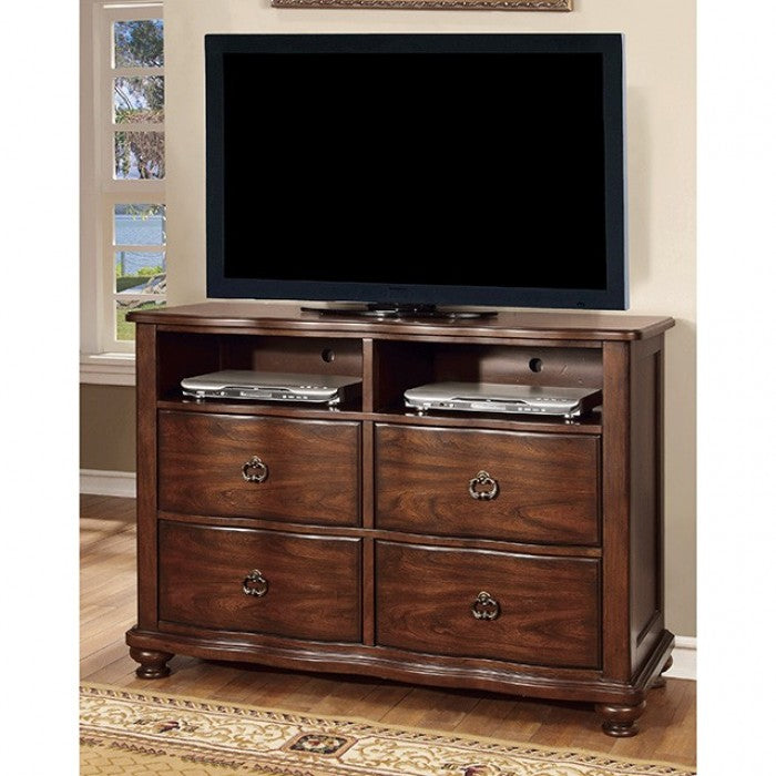 Meuble TV Bellavista en merisier brun, modèle CM7350TV de Furniture of America