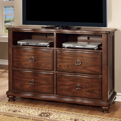 Meuble TV Bellavista en merisier brun, modèle CM7350TV de Furniture of America