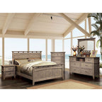 Miroir de style transitionnel Loxley en chêne vieilli, modèle CM7351M de Furniture of America