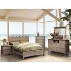 Miroir de style transitionnel Loxley en chêne vieilli, modèle CM7351M de Furniture of America