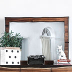 Miroir rustique Fulton en chêne foncé/noyer foncé, modèle CM7363M de Furniture of America