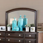 Miroir de style transitionnel Litchville en cerisier brun de Furniture of America, modèle CM7383M