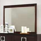 Miroir de style transitionnel Balfour en cerisier brun, modèle CM7385M de Furniture of America