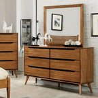 Furniture of America Lennart Oak Mid-Century Modern Dresser Model CM7386A-D