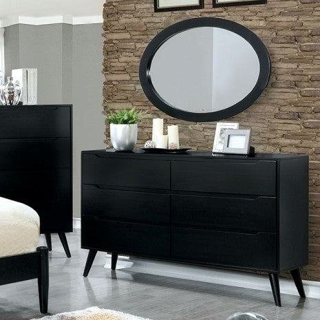 Furniture of America Lennart Black Mid-Century Modern Dresser Model CM7386BK-D