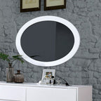 Miroir ovale blanc de style moderne du milieu du siècle, modèle CM7386WH-MO, de Furniture of America Lennart.