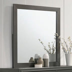 Miroir contemporain gris métallisé Alison de Furniture of America, modèle CM7416GY-M