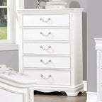 Commode de style transitionnel blanche Alecia, modèle CM7458WH-C de Furniture of America