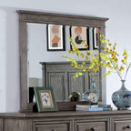 Miroir de style transitionnel Durango gris chaud de Furniture of America, modèle CM7461GY-M