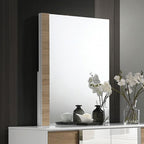 Miroir contemporain Erlangen blanc/naturel de Furniture of America, modèle CM7462WH-M