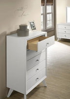 Commode contemporaine blanche de Furniture of America Dortmund, modèle CM7465WH-C