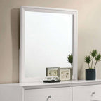 Miroir contemporain blanc de Furniture of America Dortmund, modèle CM7465WH-M