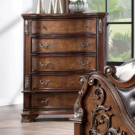 Commode traditionnelle Esparanza en merisier brun, modèle CM7478CH-C de Furniture of America