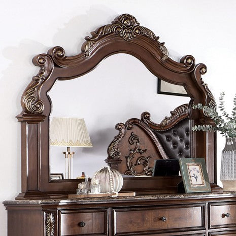 Miroir traditionnel Esparanza en merisier brun, modèle CM7478CH-M, de Furniture of America