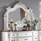 Miroir traditionnel Esparanza blanc perle, modèle CM7478WH-M, de Furniture of America
