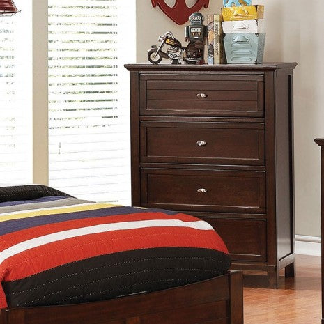 Commode de style transitionnel Brogan Brown Cherry de Furniture of America, modèle CM7517CH-C