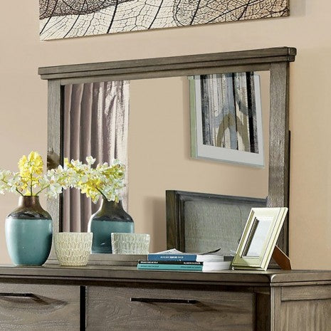 Miroir de style transitionnel Berenice Gray de Furniture of America, modèle CM7528GY-M