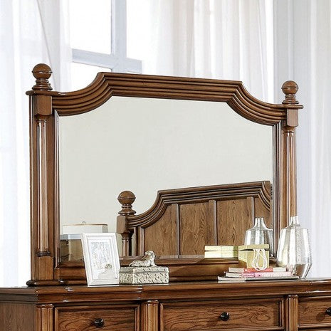 Miroir traditionnel en chêne foncé Mantador de Furniture of America, modèle CM7542M